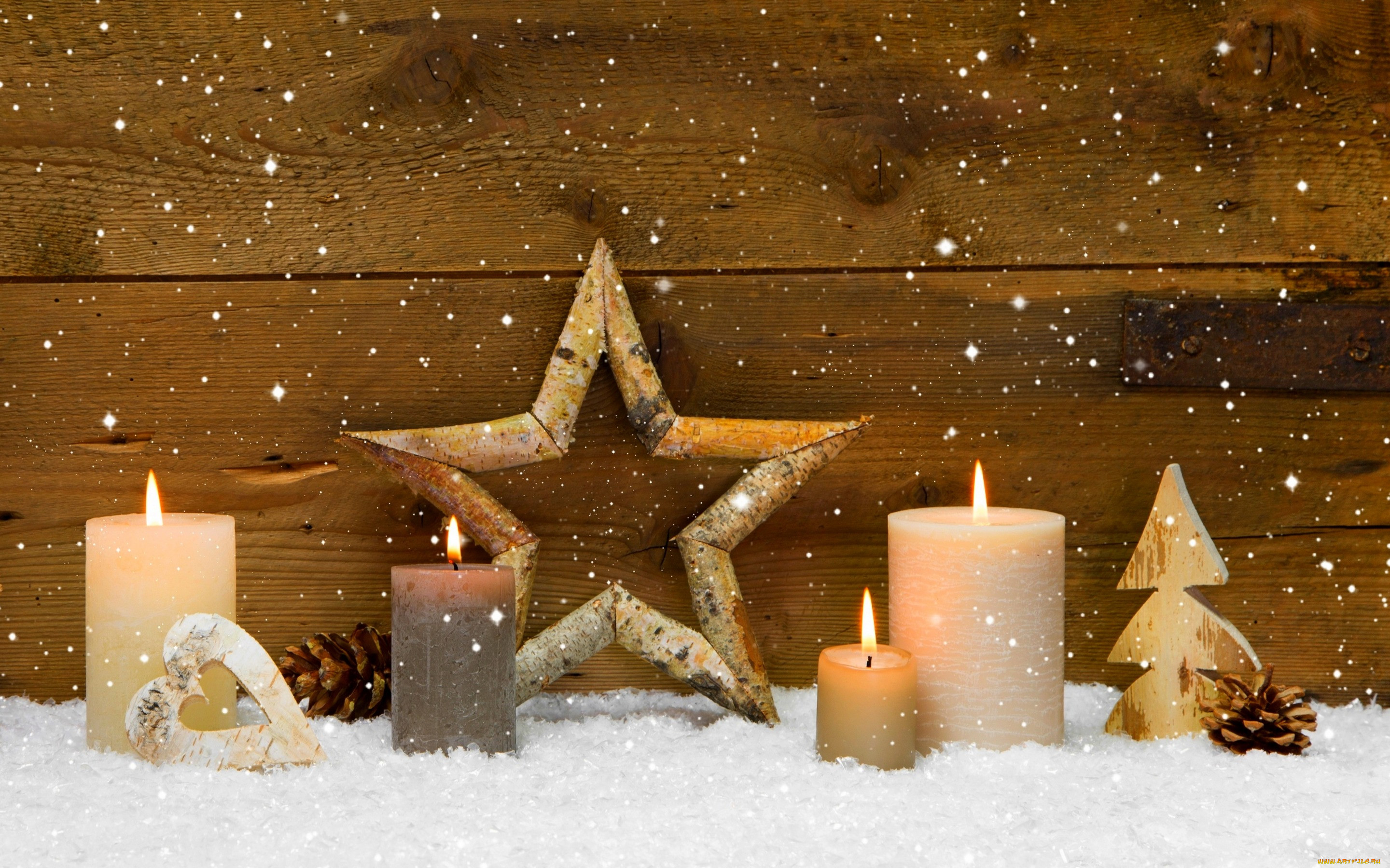 ,  , winter, candles, star, cones, holiday, heart, merry, christmas, decoration, , , , , , , , , , , 
